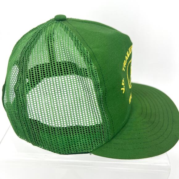 Vintage John Deere Green Snapbak Trucker Hat LOGO Embroidered - Picture 2 of 6